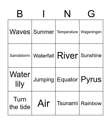Pyrus Bingo Card