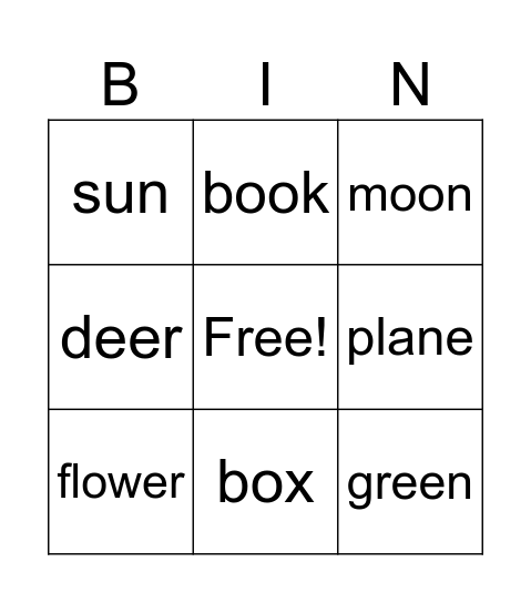 ASL Bingo Card