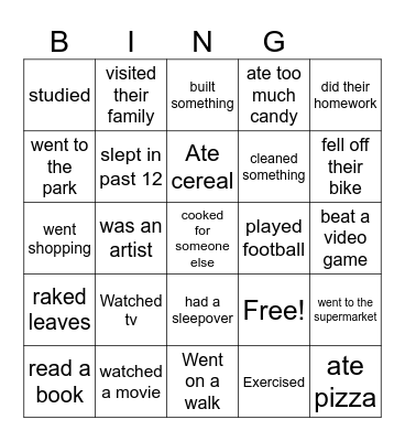Find someone who: Bingo Card