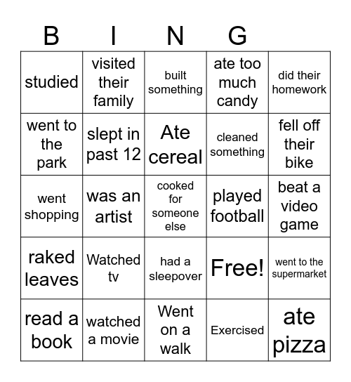 Find someone who: Bingo Card