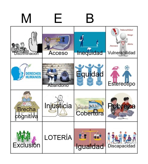 Lotería Educación Bingo Card