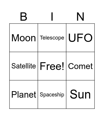 Space Bingo Card