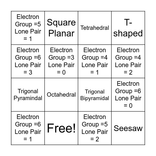 VSPER Theory Bingo Card