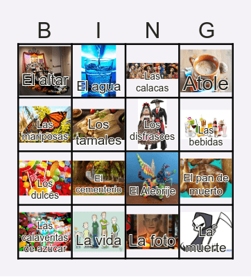 Día de los Muertos Bingo Card