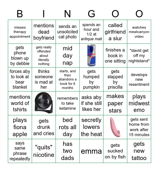Rachel Bingo Card