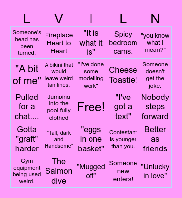 Love Island Bingo Card