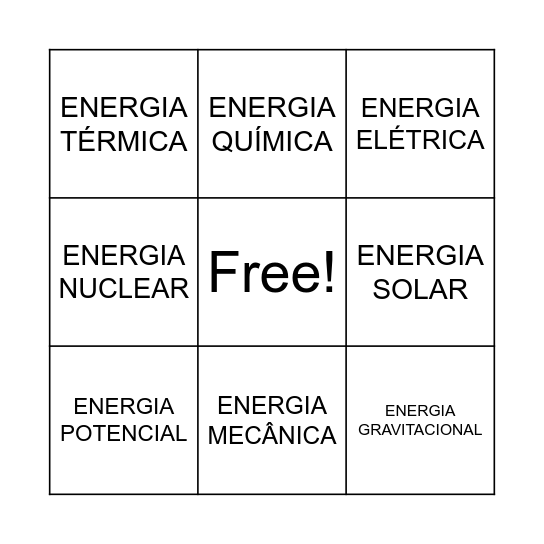 BINGO Card