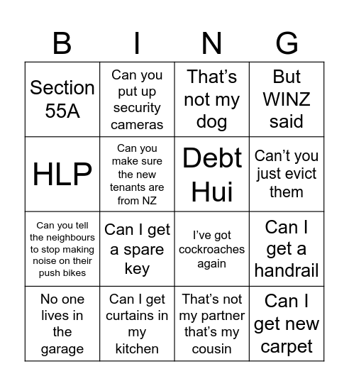 HSM/SHSM Bingo Card