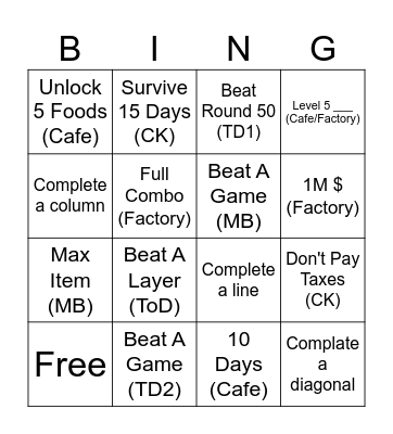 Blooket Solo Bingo Card