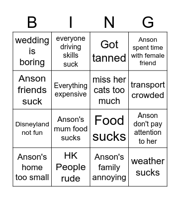 HauHau's bet Bingo Card