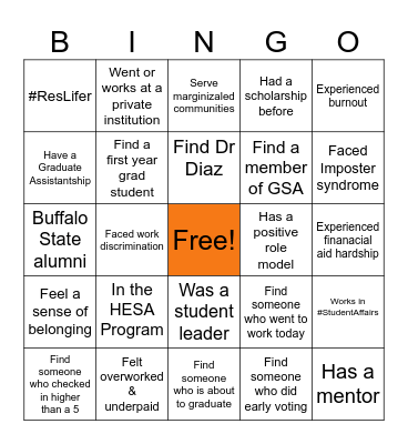 #MeToo Higher Ed Edition Bingo Card