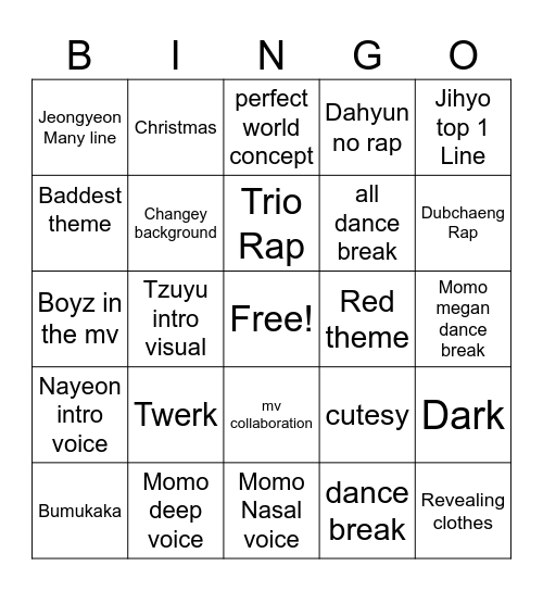 Startegy mv Bingo Card