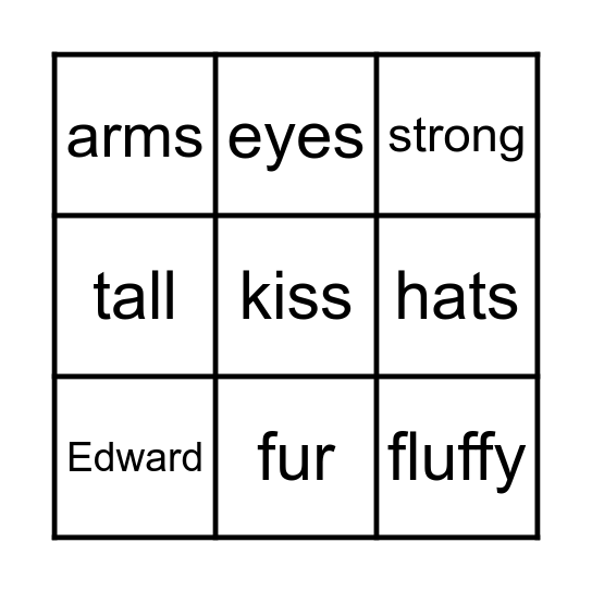 Edward Tulane Bingo Card