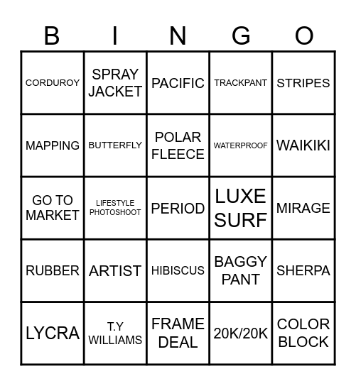 EDDIE BINGO Card