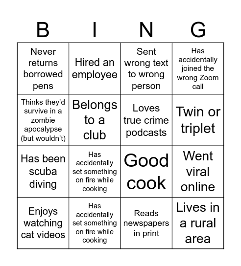 LDS Bingo Card
