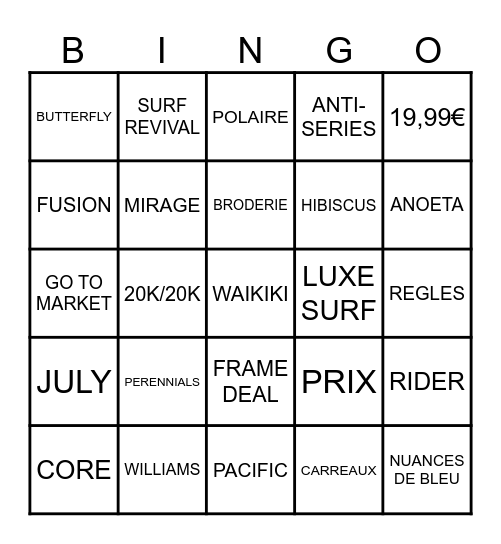 EDDIE BINGO Card