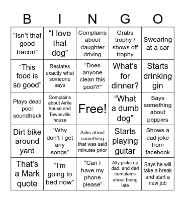 Mark Bingo Card