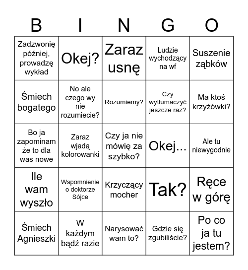 Geodezja wyższa wykład bingo Card