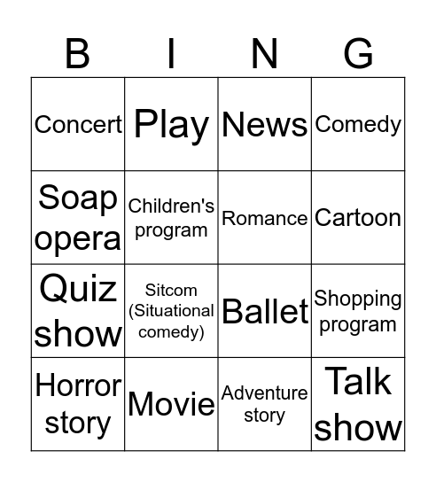 BB10 Unit 3 Bingo Card