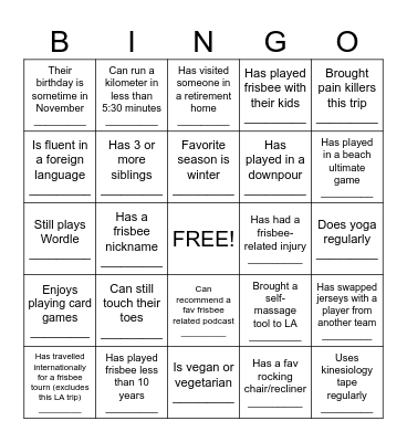 'ICE to meet you BINGO Card