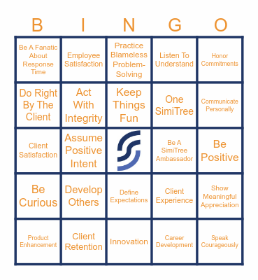 GOLD STANDARD BINGO Card