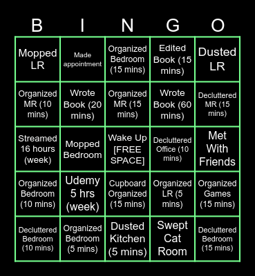 Weekly Nick Bingo Card