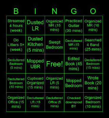 Weekly Nick Bingo Card