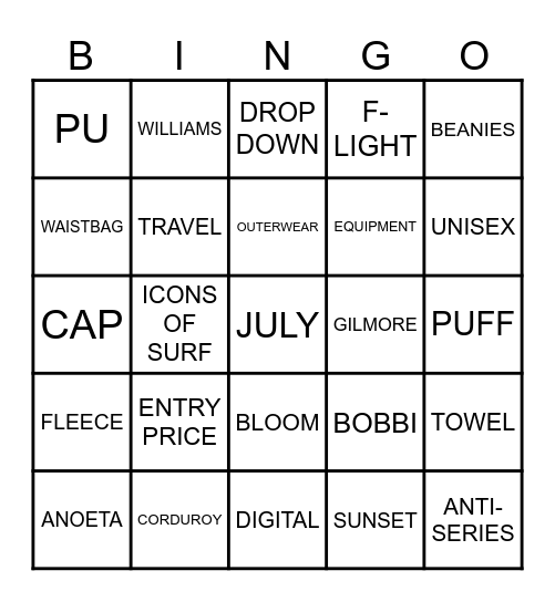EDDIE BINGO Card