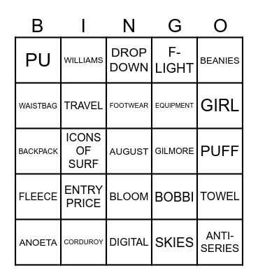 EDDIE BINGO Card