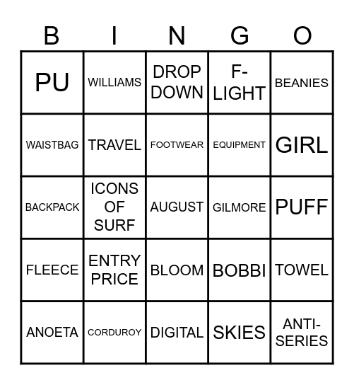 EDDIE BINGO Card