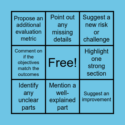 Feedback Bingo! Bingo Card