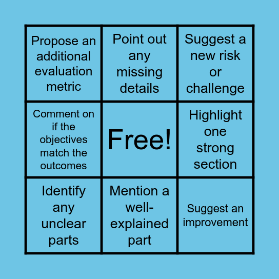 Feedback Bingo! Bingo Card