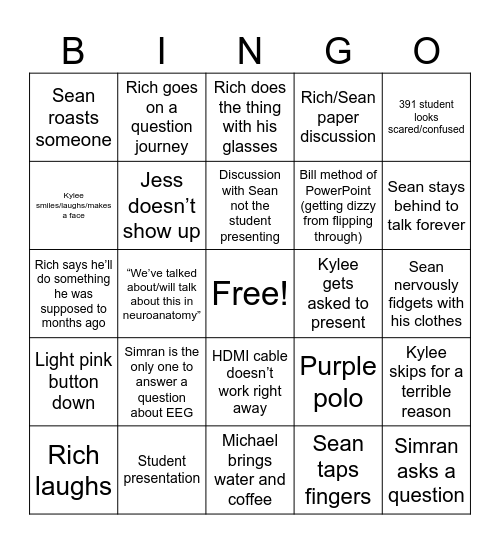 Lab Meeting Bingo 2.0 Bingo Card