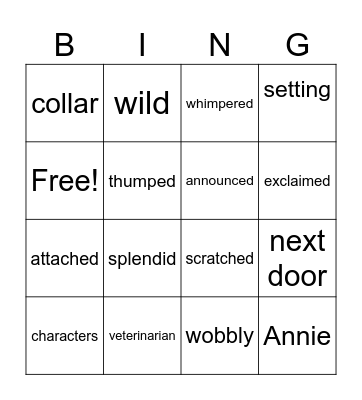 Goldie and the Fawn Bingo Card