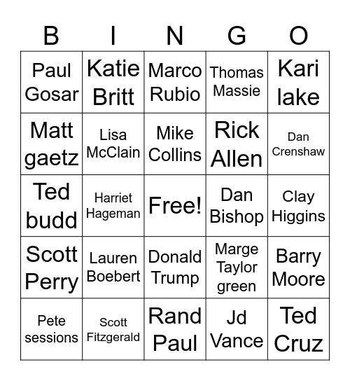 It was rigged! Bingo Card