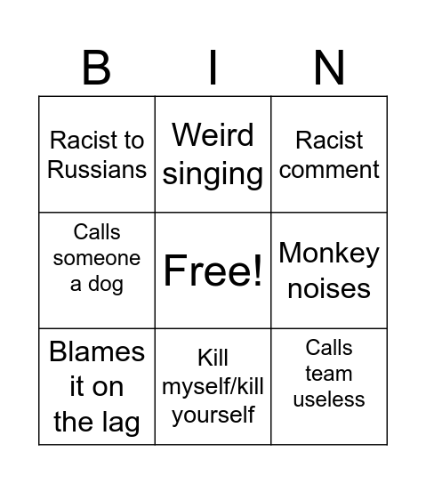 Salem Bingo Card