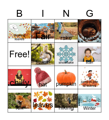 Fall Bingo! Bingo Card