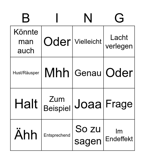 Quallenbingo Card