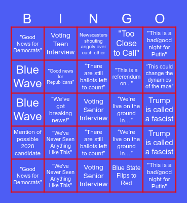 White House Warming Bingo Card