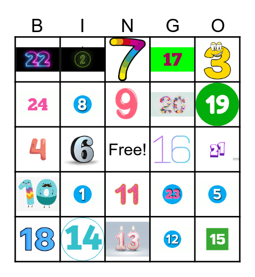 Numbers in Dakota Bingo Card