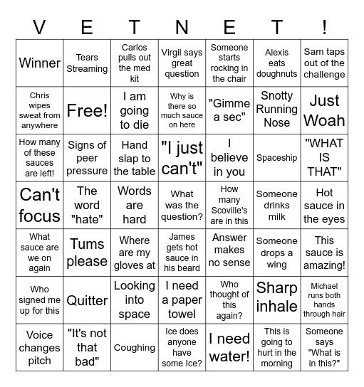 NATIONAL VET NET GOOD TALX  2024 Bingo Card
