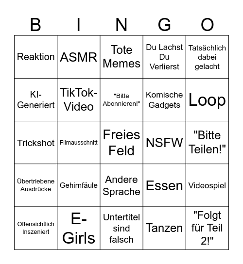 YTShorts-Bingo Card