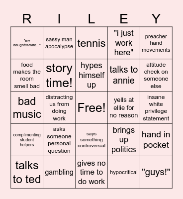 Riley Bingo Card