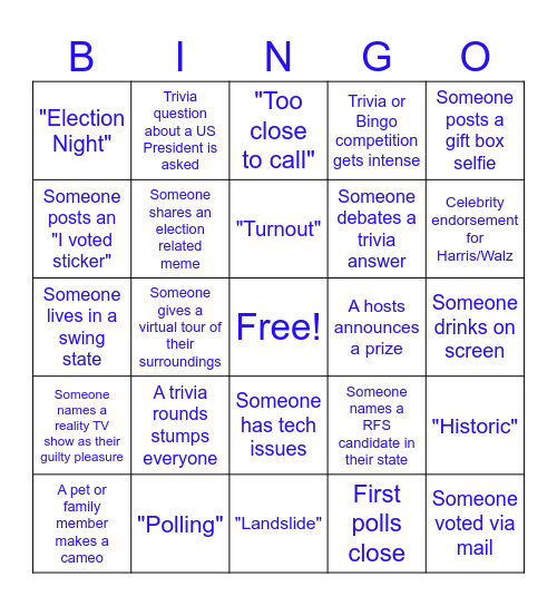 ELECTION TIME! Bingo Card