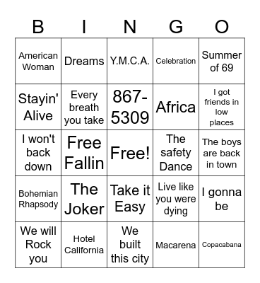 Crowd Favorites #1 Bingo Card