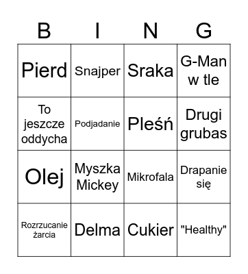 Candy's Cooking Official Bingo Card