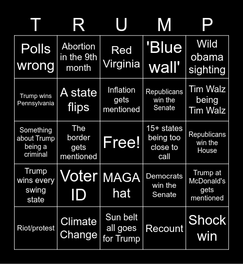 2024 US election bingo Card