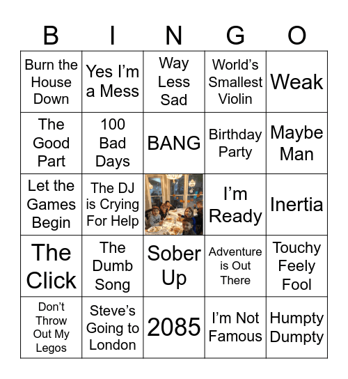 AJR Bingo Card