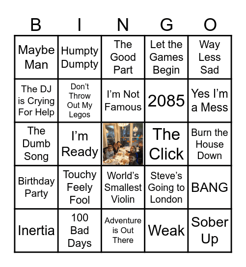 AJR Bingo Card