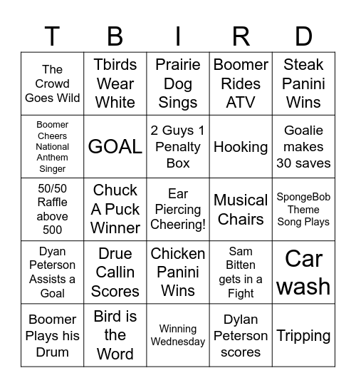 School Day Game Bingo Card